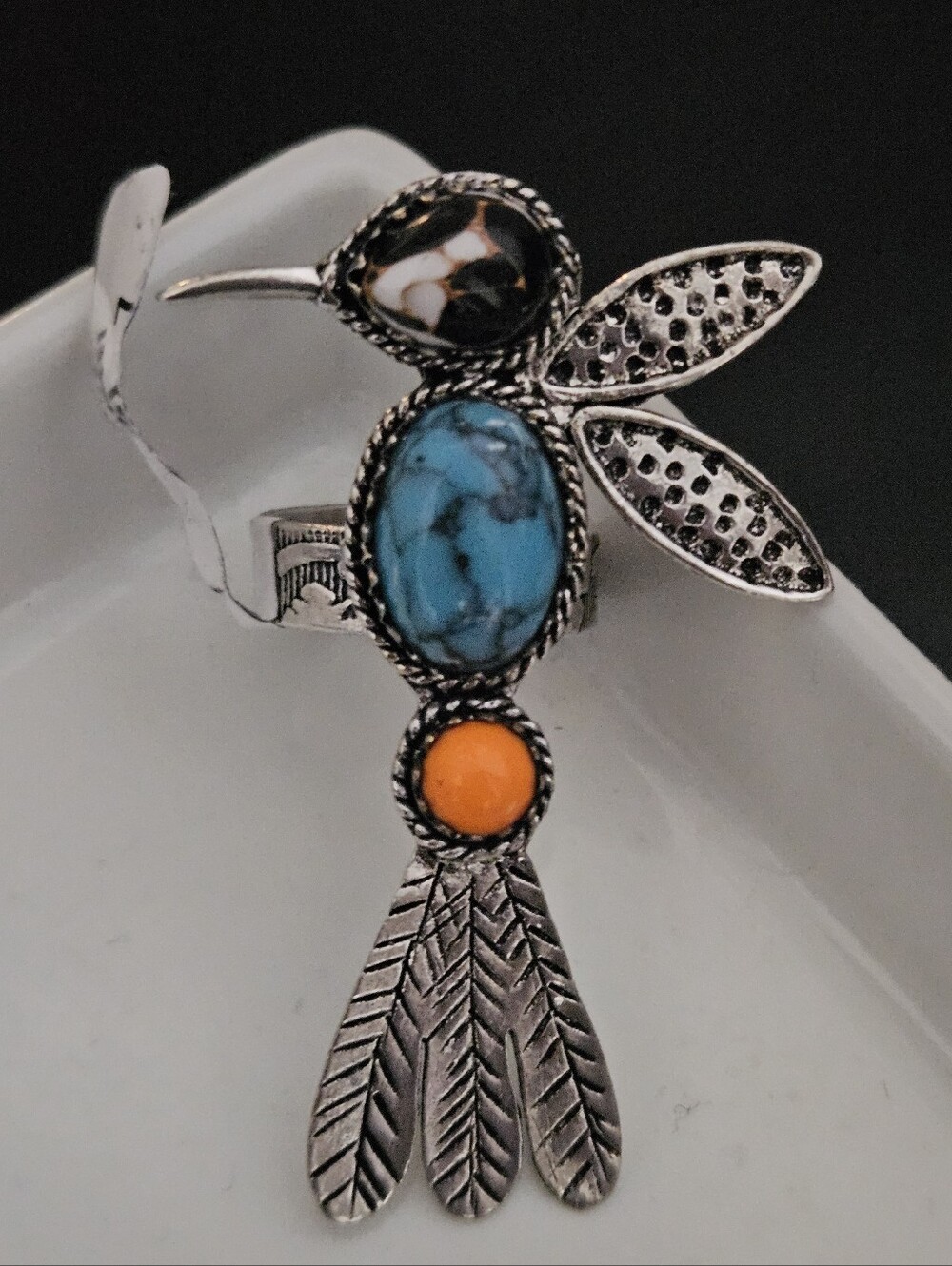 TURQUOISE HUMMINGBIRD RING - Picture 3 of 7